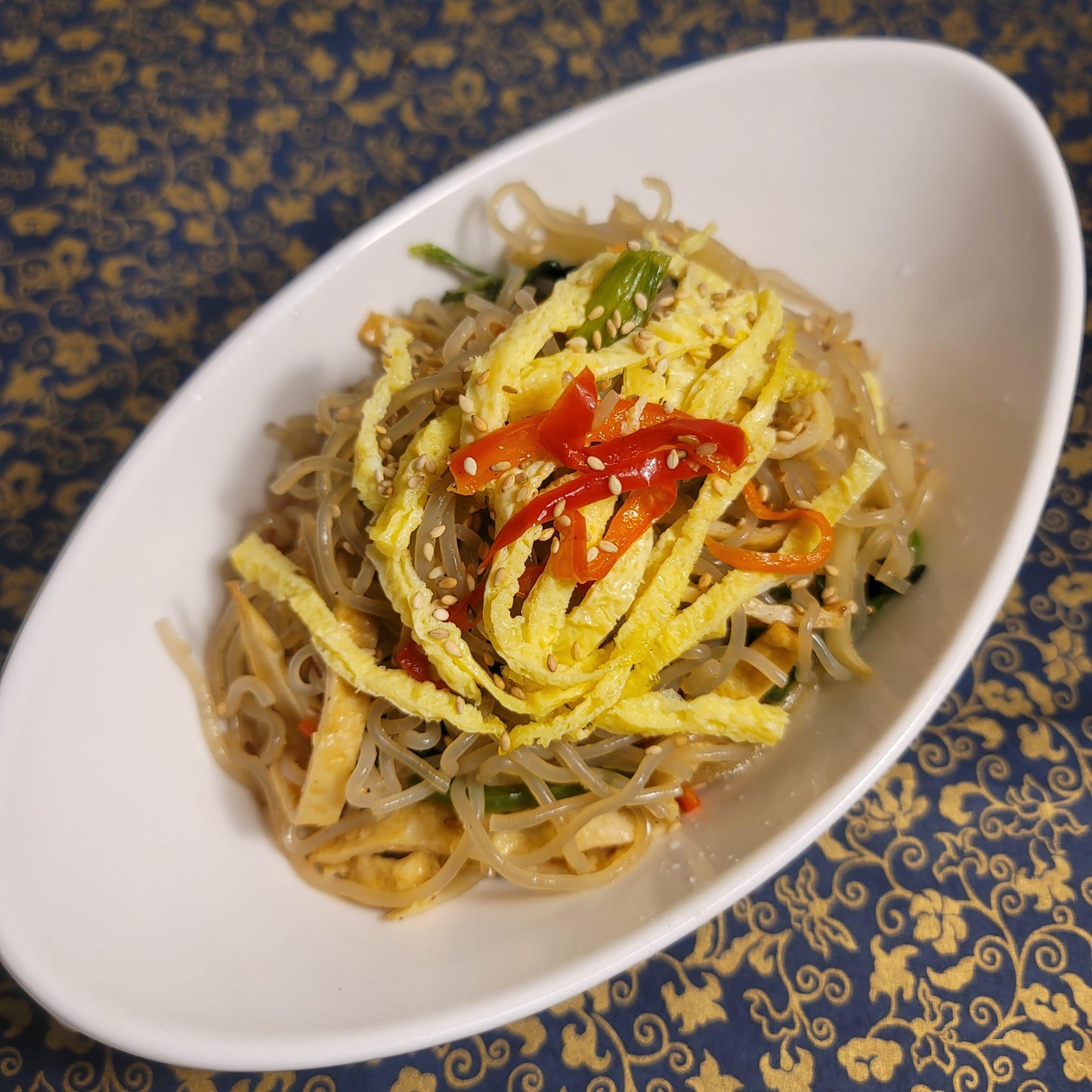 버섯 잡채 Stir-Fried Mushroom Glass Noodles And Vegetables