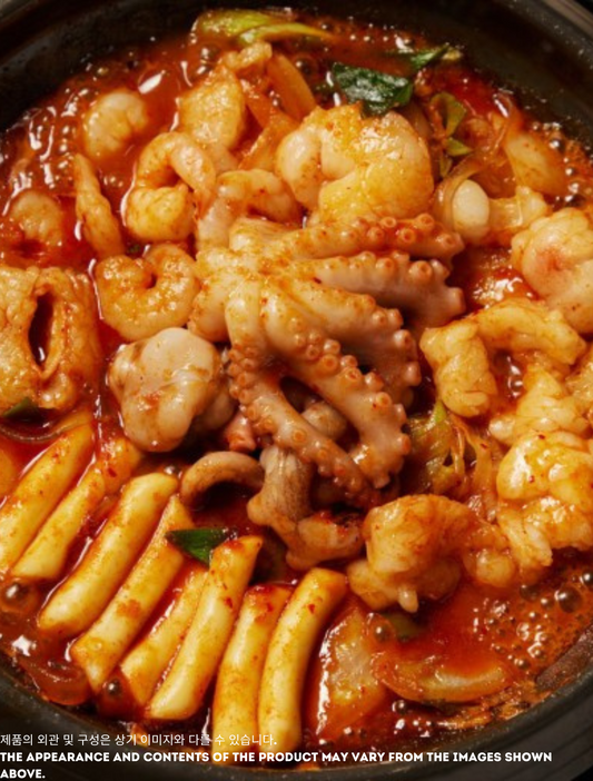 낙곱새 전골 octopus tripe shrimp stew (half cooked)
